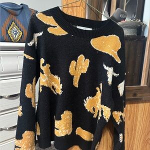 Black and Gold Western Sweater
